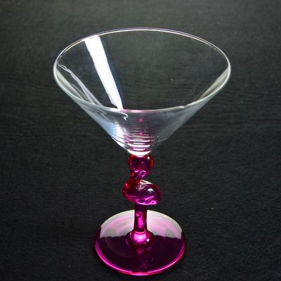 quality Pink Color  Flamingo Shaped Stem Cocktail Crystal Glasses factory