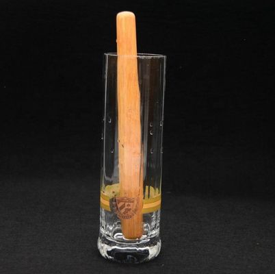 quality 8" Cylinder Crystal Cocktail Glasses With Wood Pestle factory