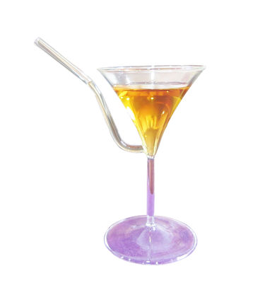 quality Borosilicate Vintage Cocktail Glasses With Straw factory