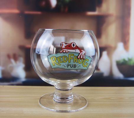 quality Handblown Giant Crystal Cocktail Glasses With Logo Decal factory