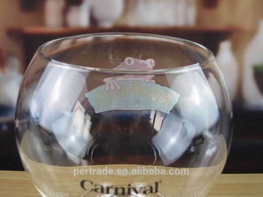 quality Handblown Giant Crystal Cocktail Glasses With Logo Decal factory