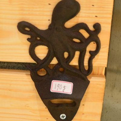 quality Rustic Wall Mounted Octopus Antique Cast Iron Bottle Opener factory