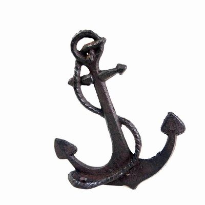 quality Decorative Anchor Shape Black Iron Coat Hooks Cast Iron Crafts factory