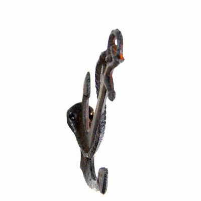 quality Decorative Anchor Shape Black Iron Coat Hooks Cast Iron Crafts factory