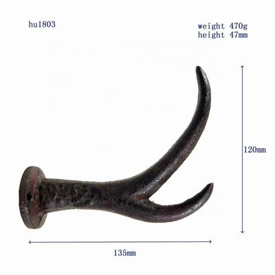 quality Deer Antler Cast Iron Wall Hooks Cast Iron Crafts Rust factory