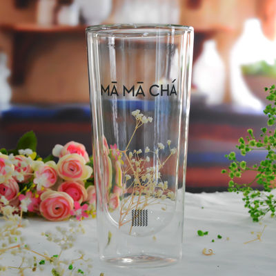 quality Double Wall Heat Resistant Round Tall Tumbler Glass factory