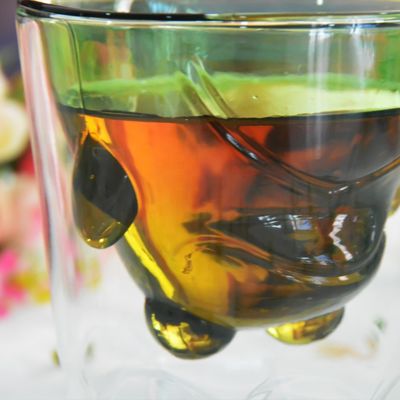 quality Green Borosilicate Double Layer Colored Drinking Glasses factory