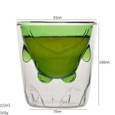 quality Green Borosilicate Double Layer Colored Drinking Glasses factory