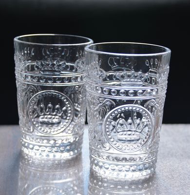 quality 8Oz Crown Design Embossed Tumbler Drinking Glasses factory