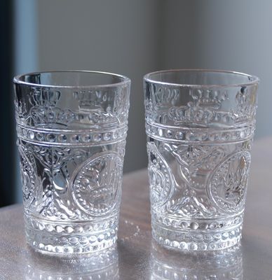 quality 8Oz Crown Design Embossed Tumbler Drinking Glasses factory