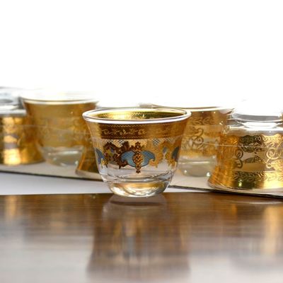 quality High End Luxury Gold Decal Decorated Tumbler Drinking Glasses factory