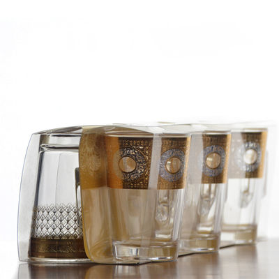 quality Golden Decorated Gold Decal Tumbler Drinking Glasses factory