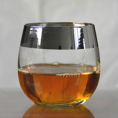 quality Silver Rim Ion Plated Platinum Tumbler Drinking Glasses factory