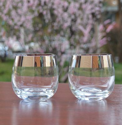quality Silver Rim Ion Plated Platinum Tumbler Drinking Glasses factory