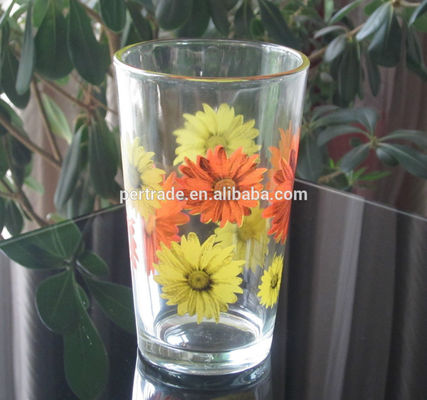 quality Silk Printed Blooming Daisy 16 Oz Highball Glasses factory