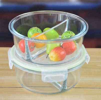 quality Two Pots Borosilicate Clear Glass Storage Jars , Glass Bowls With Lids factory