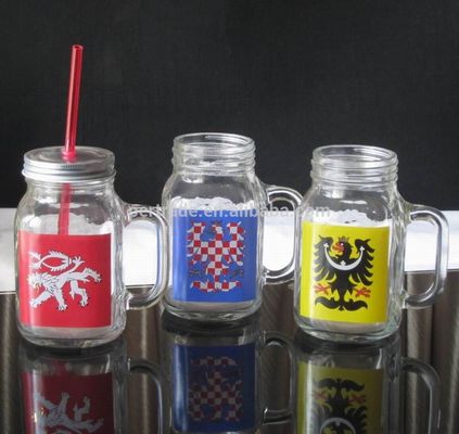 quality Color Diamonds Fonts Handpainted Glass Container For Kitchen factory