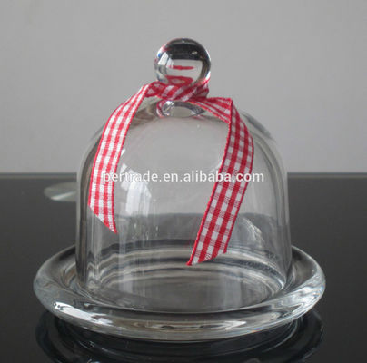quality Transparent Oval Lead Free Glass Butter Keeper ,  Clear Butter Plate factory