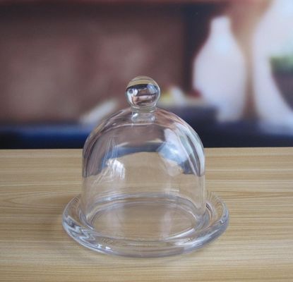 quality Transparent Oval Lead Free Glass Butter Keeper ,  Clear Butter Plate factory