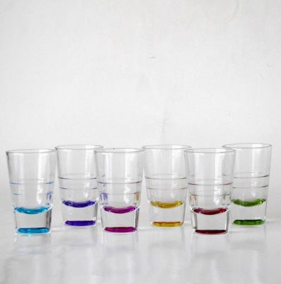 quality Handpainted Rainbowl Bottom Crystal Shot Glasses For Pub factory