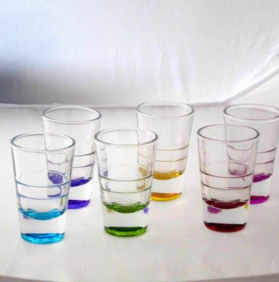 quality Handpainted Rainbowl Bottom Crystal Shot Glasses For Pub factory