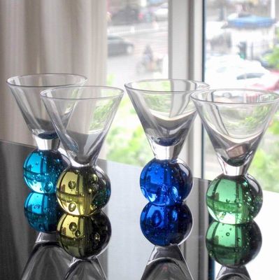 quality Hand Made 6 Color Ball Bottom Unique Shot Glass Set factory