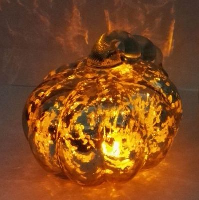 quality Pumpkin Lantern Antique Glass Candle Holders For Halloween factory