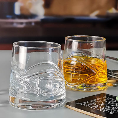 quality Inlaid Arc Design Handmade Whiskey Glass factory