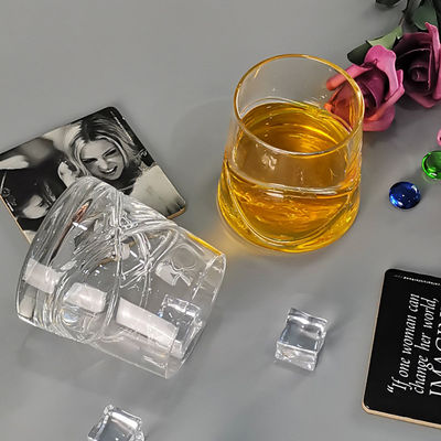 quality Inlaid Arc Design Handmade Whiskey Glass factory