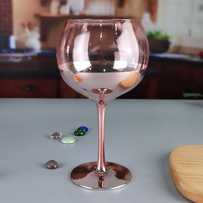 quality 11cm Dia 2pk Pink Gin Glasses Ion Plated Balloon Crystal Wine Glass factory
