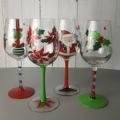 quality FDA Holiday Gift Hand Painted Festival Wine Glass factory