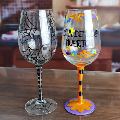 quality FDA Holiday Gift Hand Painted Festival Wine Glass factory
