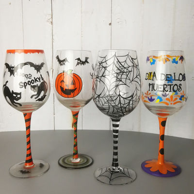 quality FDA Holiday Gift Hand Painted Festival Wine Glass factory