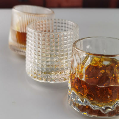 quality Lead Free  FDA Embossed Handmade Whiskey Glass Turning Bottom factory