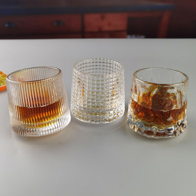 quality Lead Free  FDA Embossed Handmade Whiskey Glass Turning Bottom factory