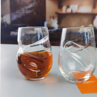 quality Twisted Swirling Crystal Red Wine Glasses 250ml Stemless factory