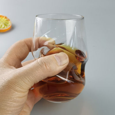 quality Twisted Swirling Crystal Red Wine Glasses 250ml Stemless factory