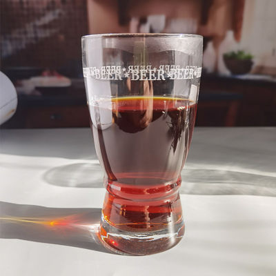 quality Creative Big Mouth Pub Craft Beer Glasses With Circle Logo Decoration factory