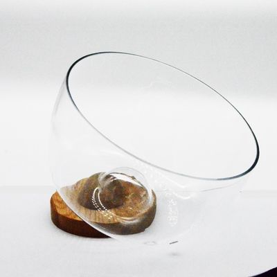 quality 9" Crystal Storage Glass Salad Bowl Designed With Handblown Crystal Glass And Solid Wood Stand Showcasing A Peak Bottom That Enhances Any Dining Experience factory
